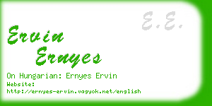 ervin ernyes business card